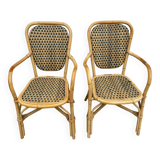 Paire de chaises en rotin