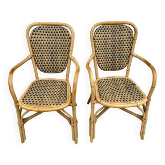 Paire de chaises en rotin