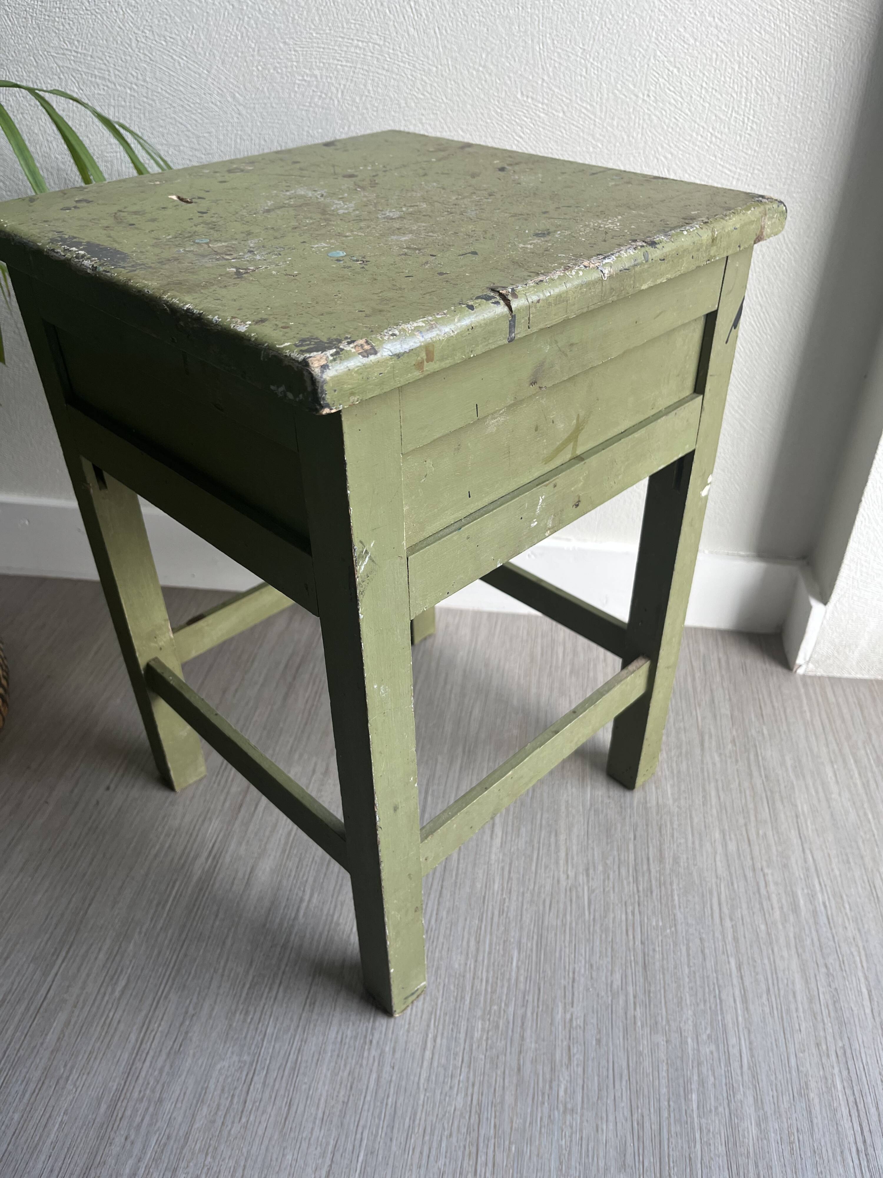 Wooden workshop stool