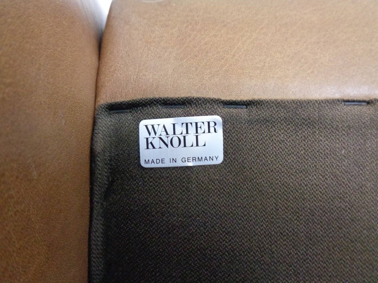 Set of Mid-Century German Leather Cocktail Chairs by Walter Knoll, 1960s