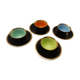 4 cups and saucers Salins earthenware