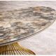 Extendable oval table in ceramic with marble effect and golden central base – Sty