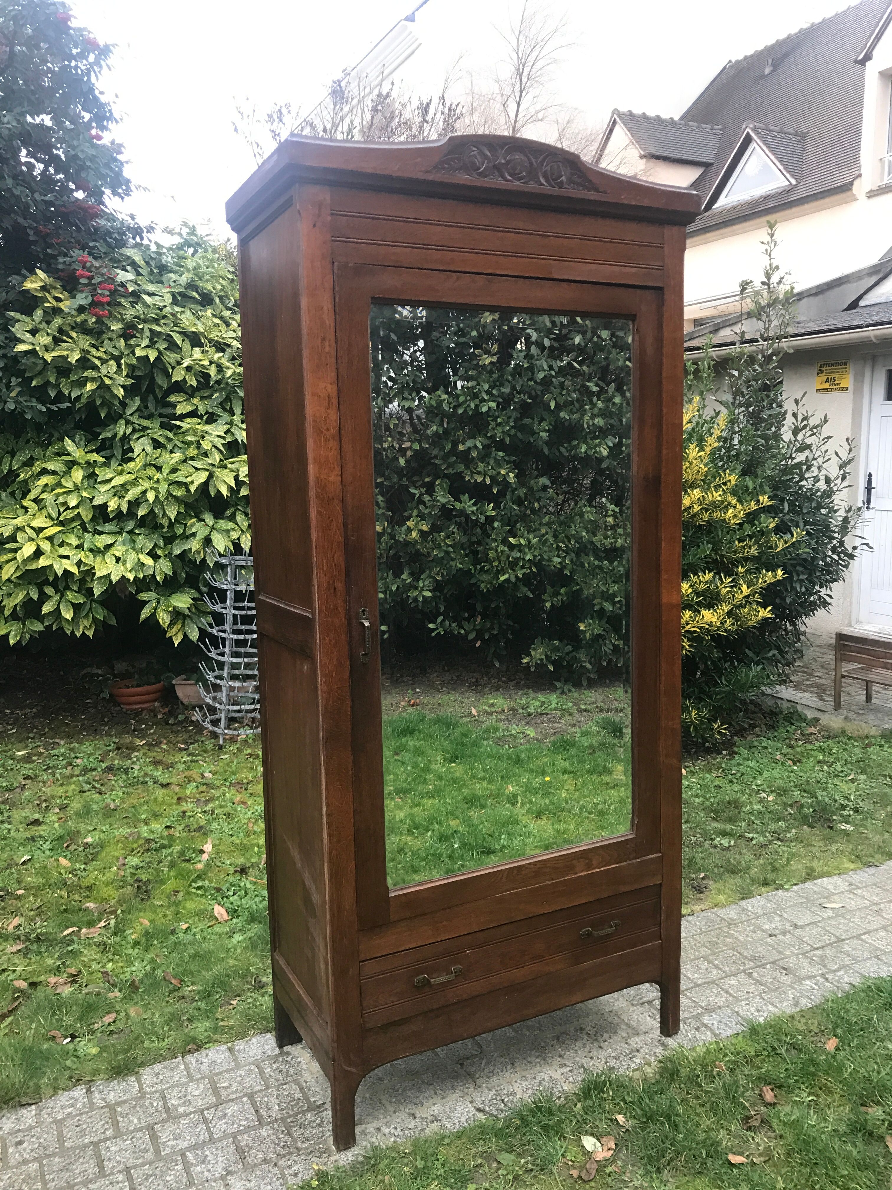 Art Deco cabinet with bevelled mirror 1930/1940