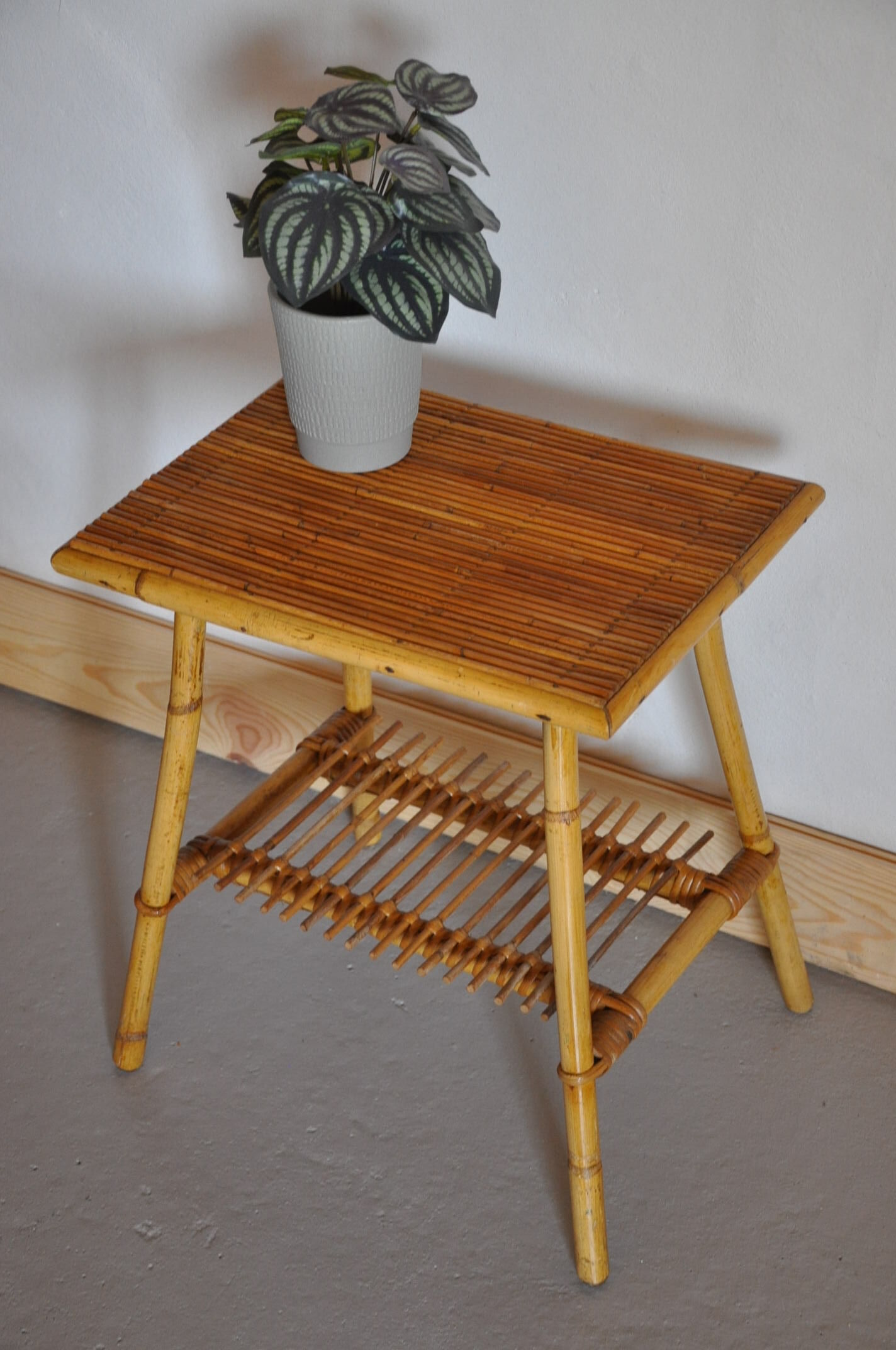 Vintage bamboo side table