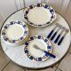 Badonviller dessert service consisting of a cake dish and 10 30s dessert plates