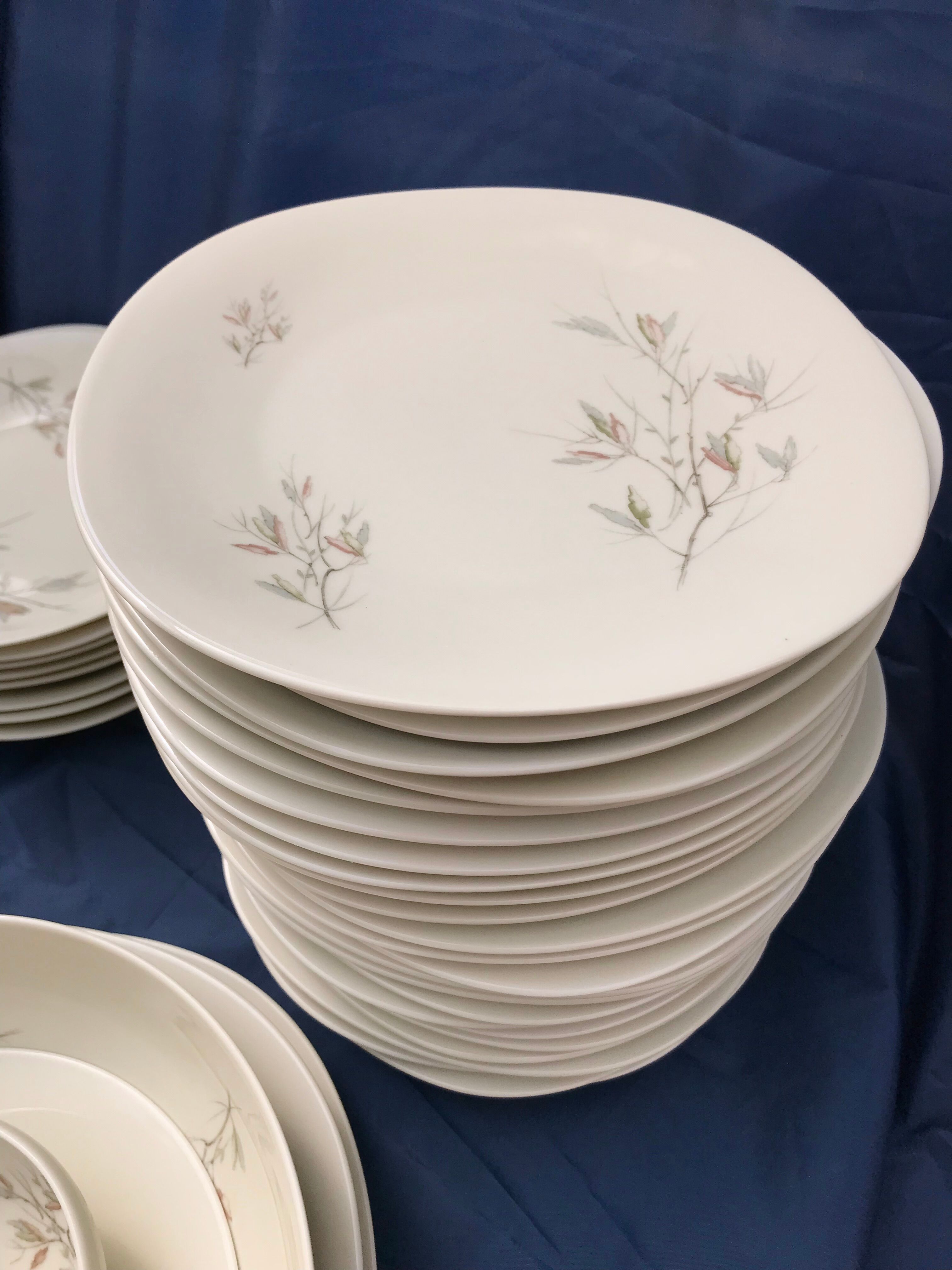Vintage service porcelain Limoges 37 pieces france limoges unic beige gray gold