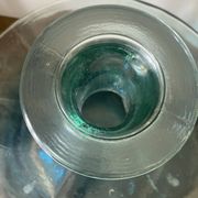 Large blue glass Dame Jeanne vase H45cm