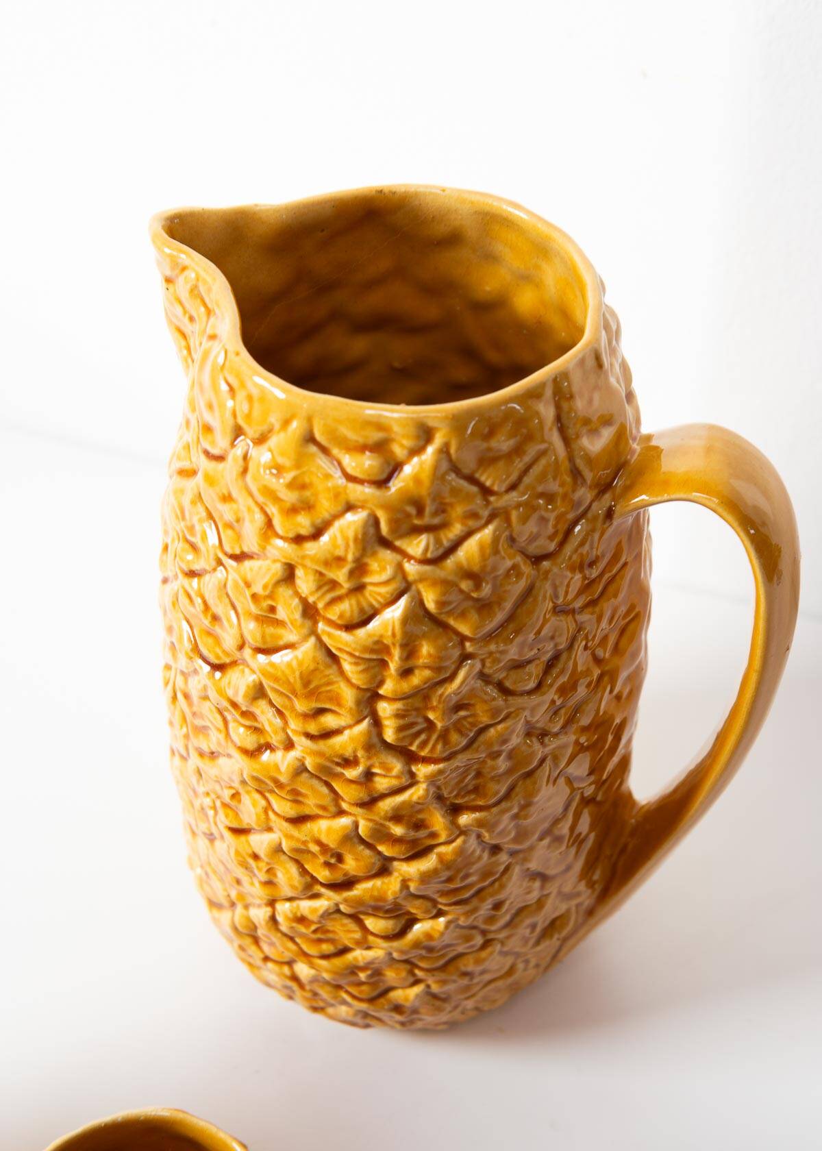 Orangeade service for 6 in Portuguese earthenware Kerangol "Pineapple"