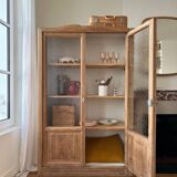 Armoire vitrée en chêne brut (rénovée)