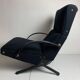 Fauteuil lounge italien vintage bleu marine foncé par Osvaldo Borsani pour Tecno, 1950