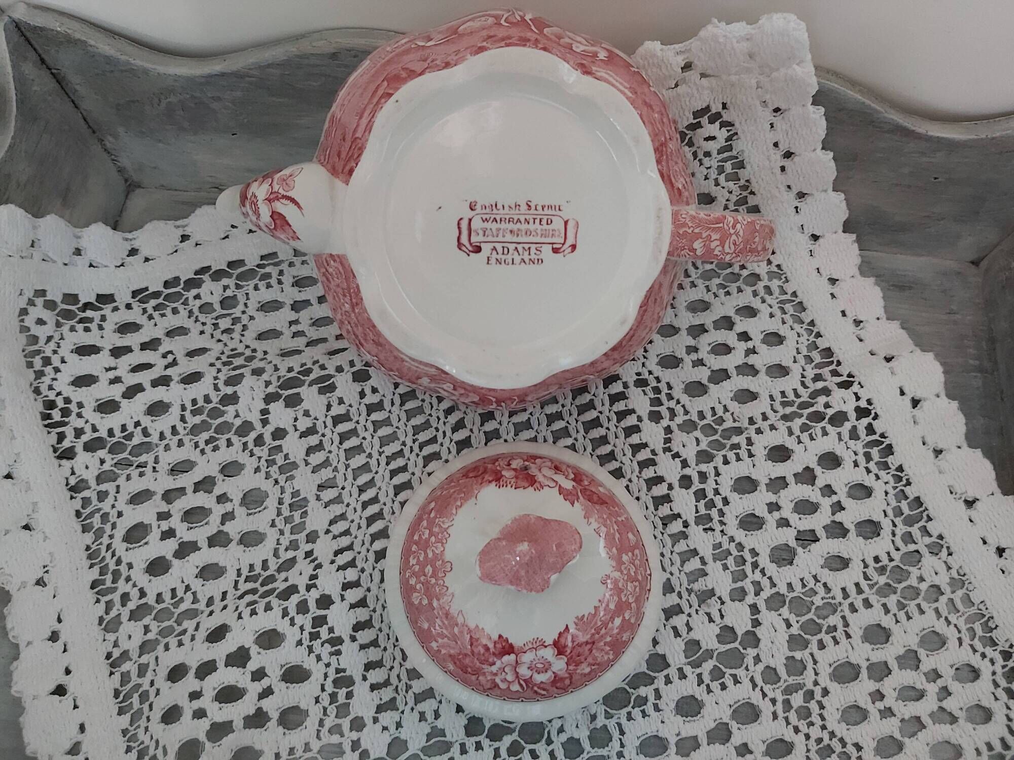 English porcelain teapot adams english scenic