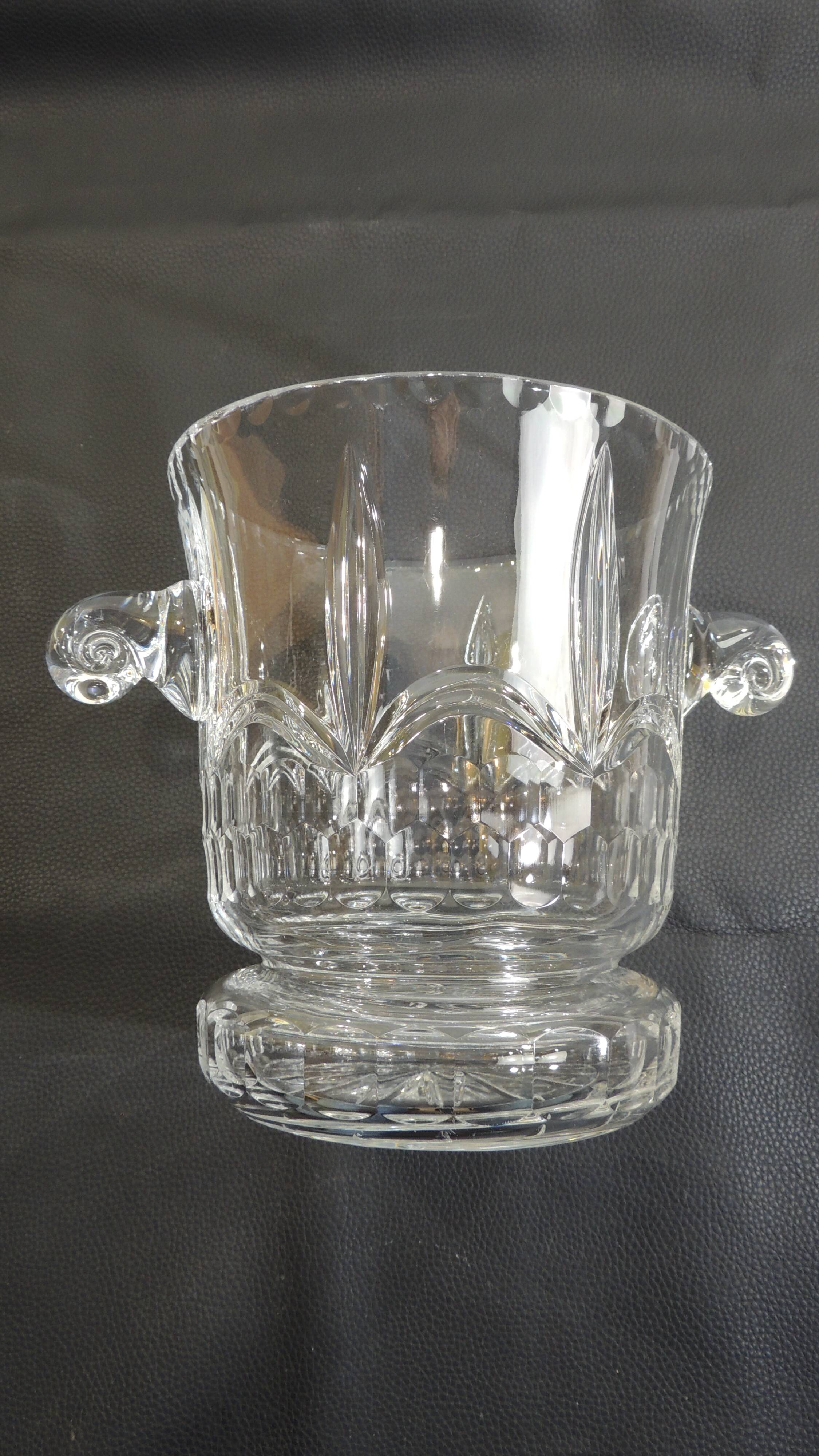 Champagne Bucket Cristallerie de Lorraine – Fleur de Lys Decor – Vintage