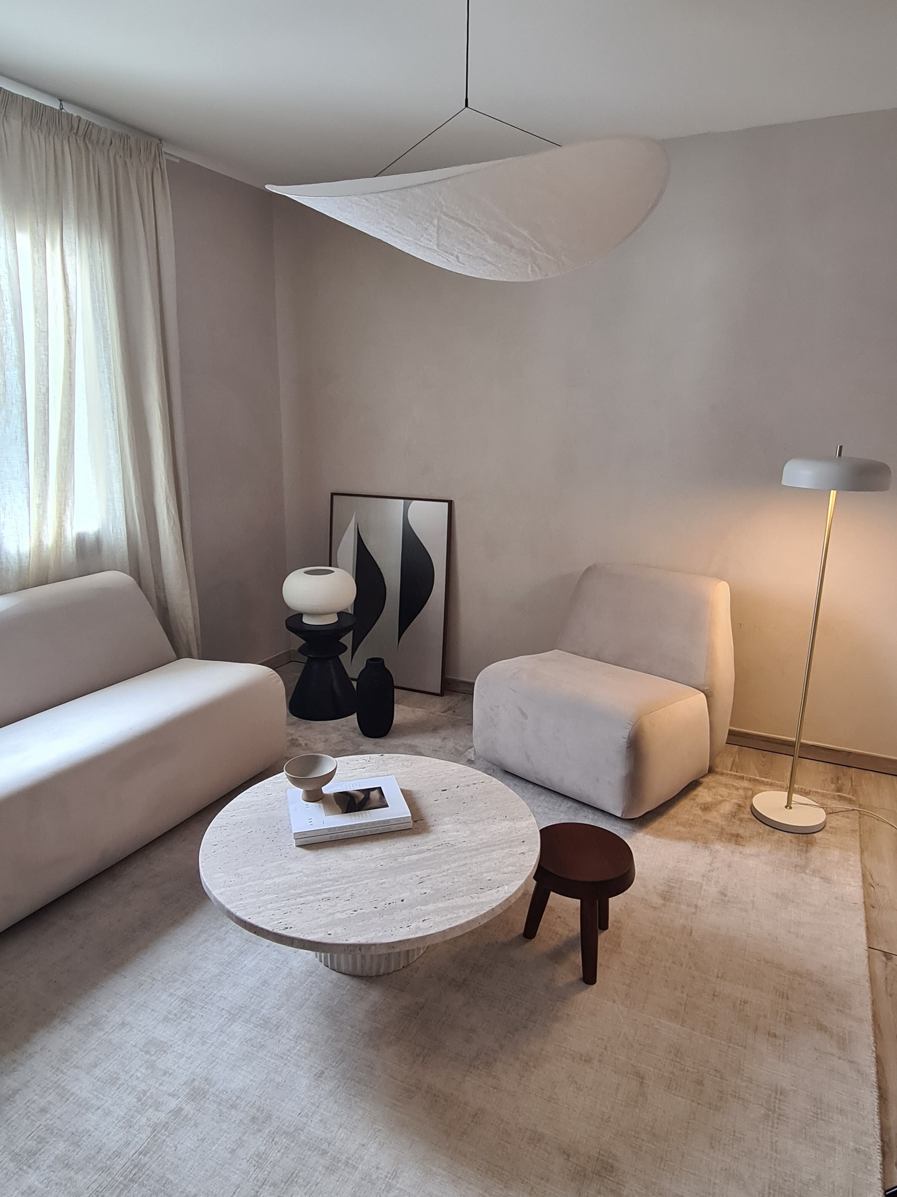 Omega circular coffee table natural travertine - 100cm D