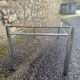 VINTAGE 1970 RECTANGULAR COFFEE TABLE WITH FLAT CHROME TUBULAR LEGS