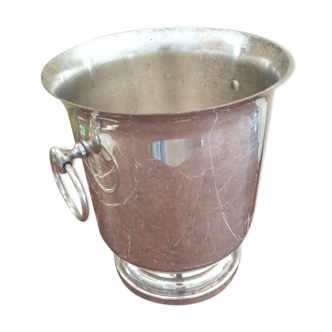 Silver metal ice bucket