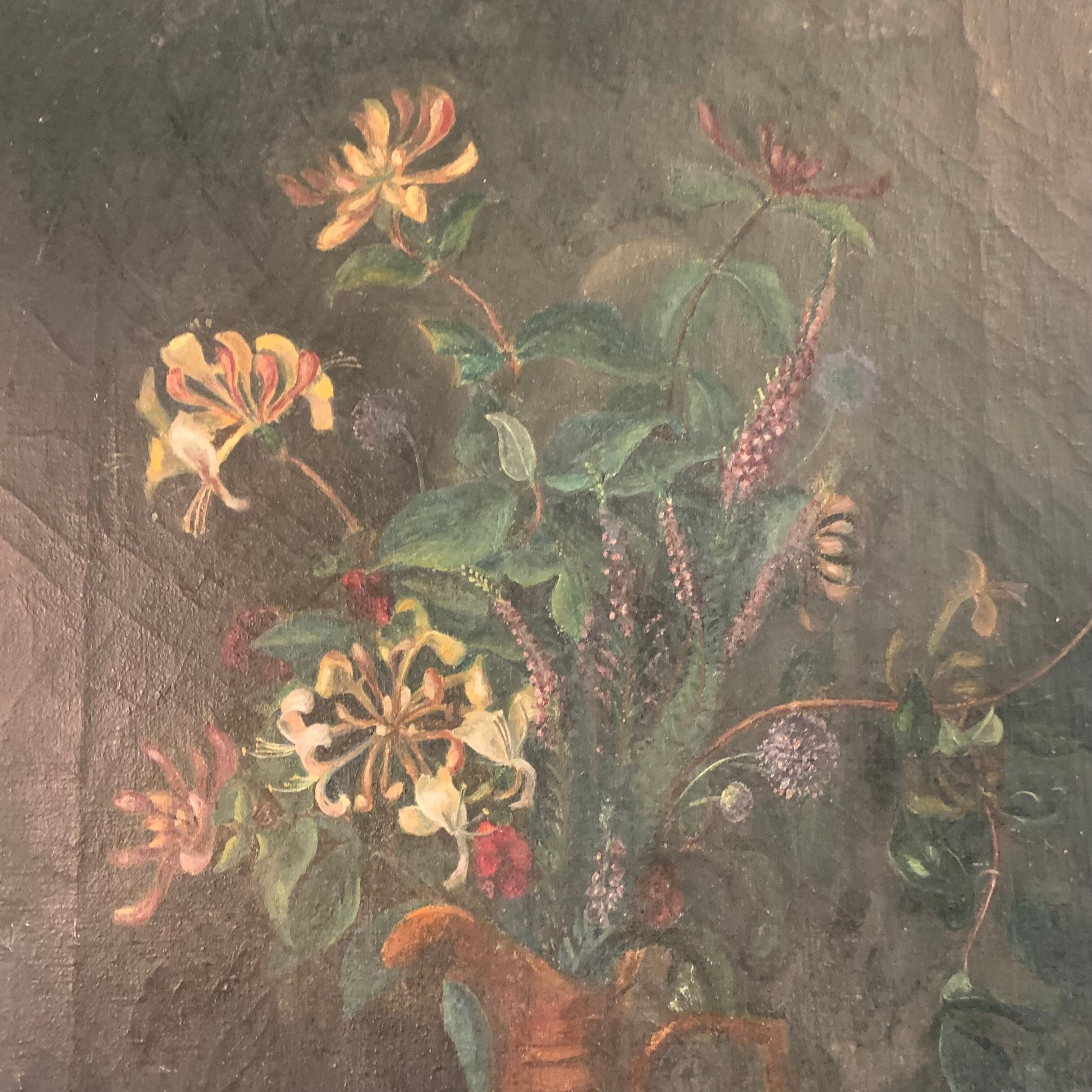 Painting bouquet of honeysuckle