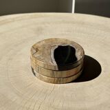 Set of 3 fossilized wood coasters (clear)