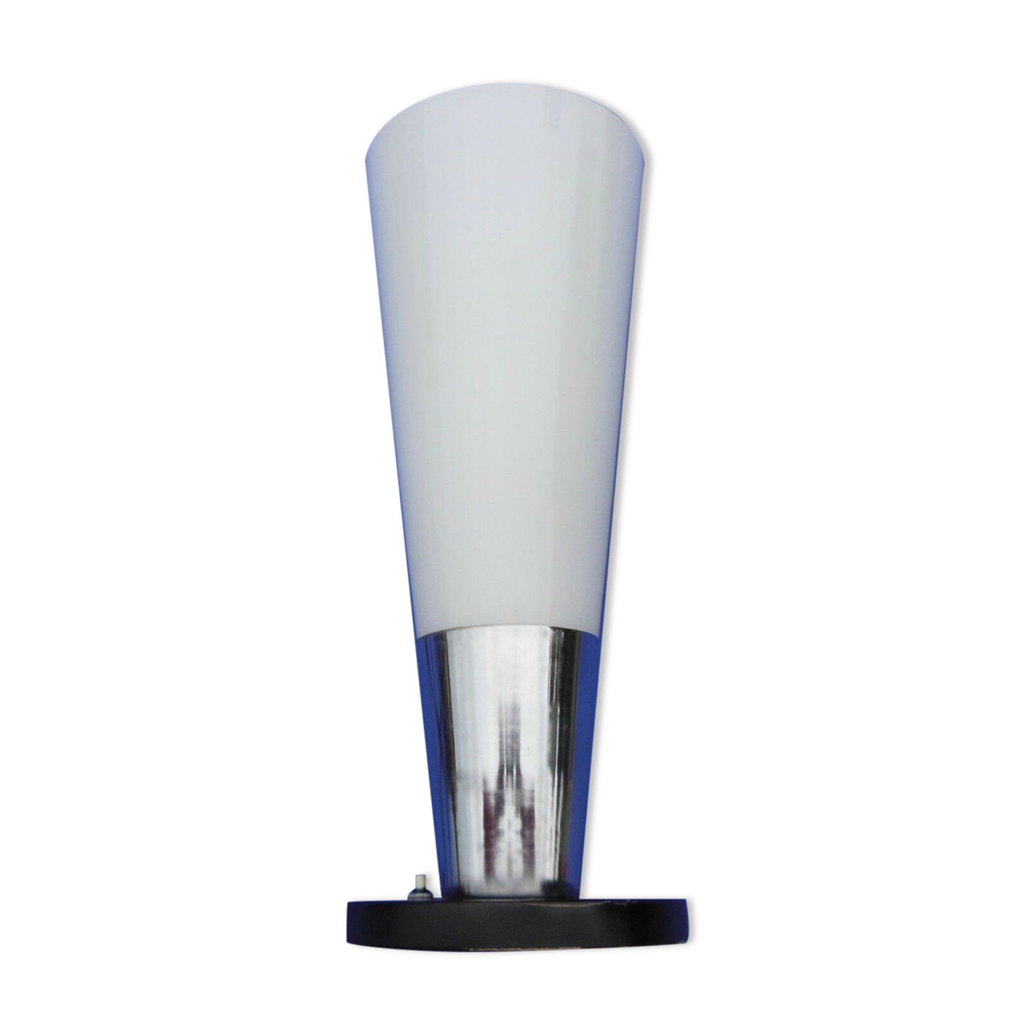 Old lamp design art deco vintage metal and opaline