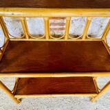3-tier rattan bamboo shelf, circa 1960's