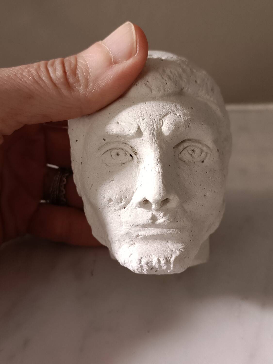 Plaster head of a man
