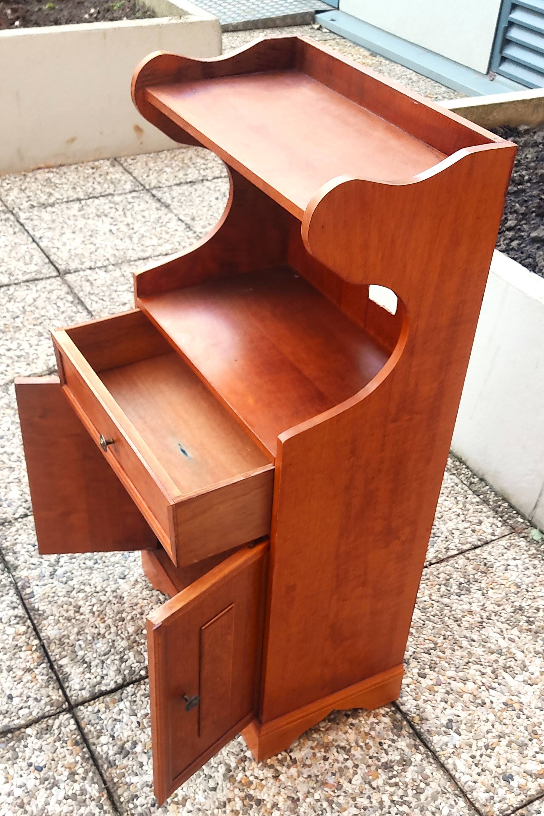 Cherry wood bedside table, Louis-Philippe style