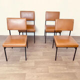 Set of 4 chairs model P60 by A. Philippon and J. Lecoq edited by Airborne.