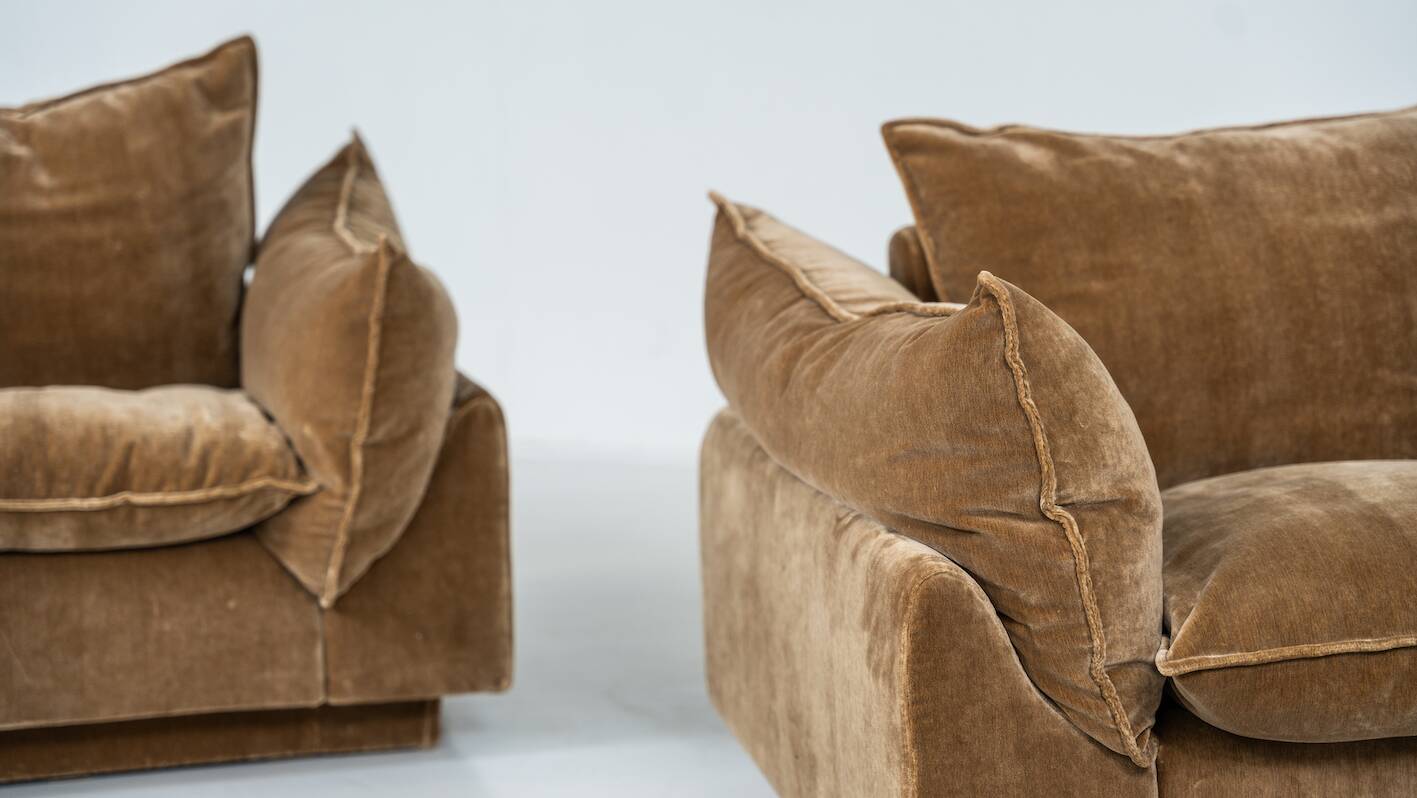 Mid-Century Modern Pair of Armchairs "Cado" by Gunnar Gravesen and David Lewis Divano for ICF, Italy