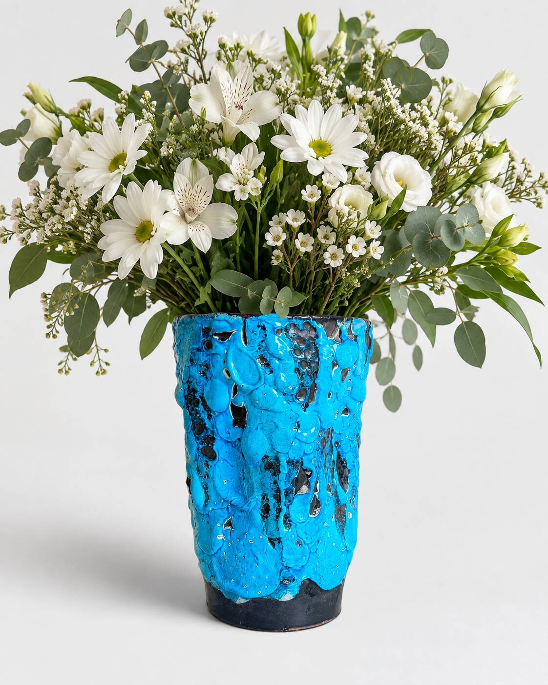 Charles Cart The Cyclops Blue Ceramic Vase, France, 1960s