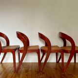 Set of 4 Baumann caned gondola chairs