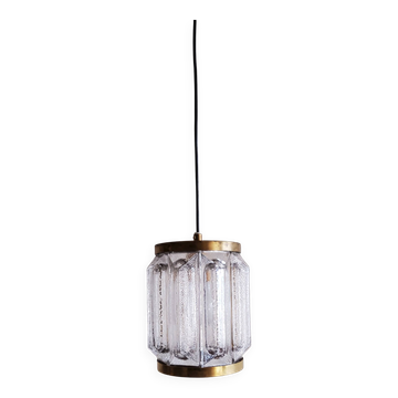 Suspension scandinave laiton et verre pour Reijmyre par Paul Kedelv