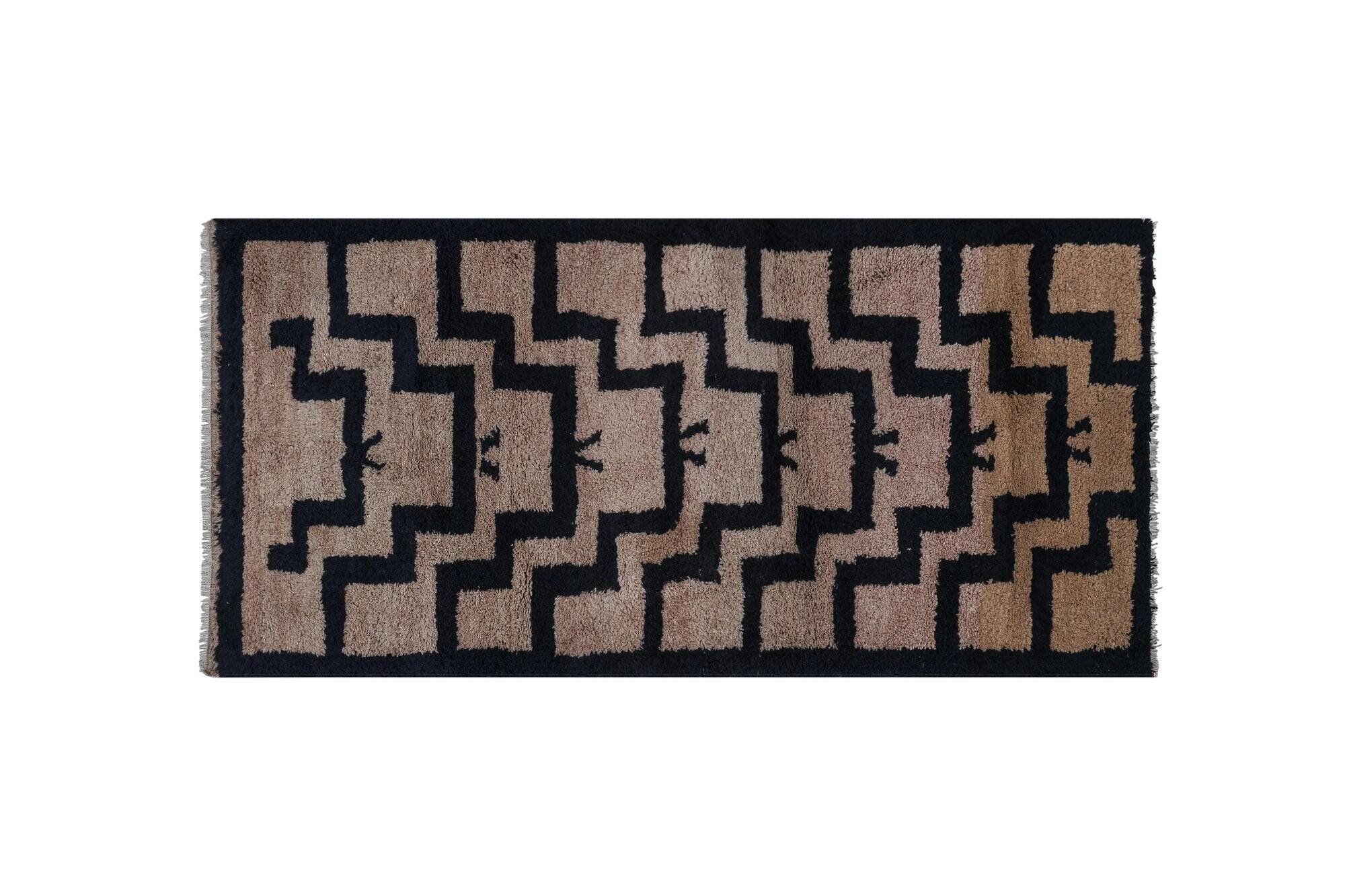 Vintage Turkish rug handmade 94x190 cm