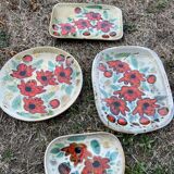 4 Plates by Kurt Brunner and Monique Pansier (Poterie du Verseau, Vallauris)