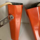 Set of two vintage orange wall lights from the 70s