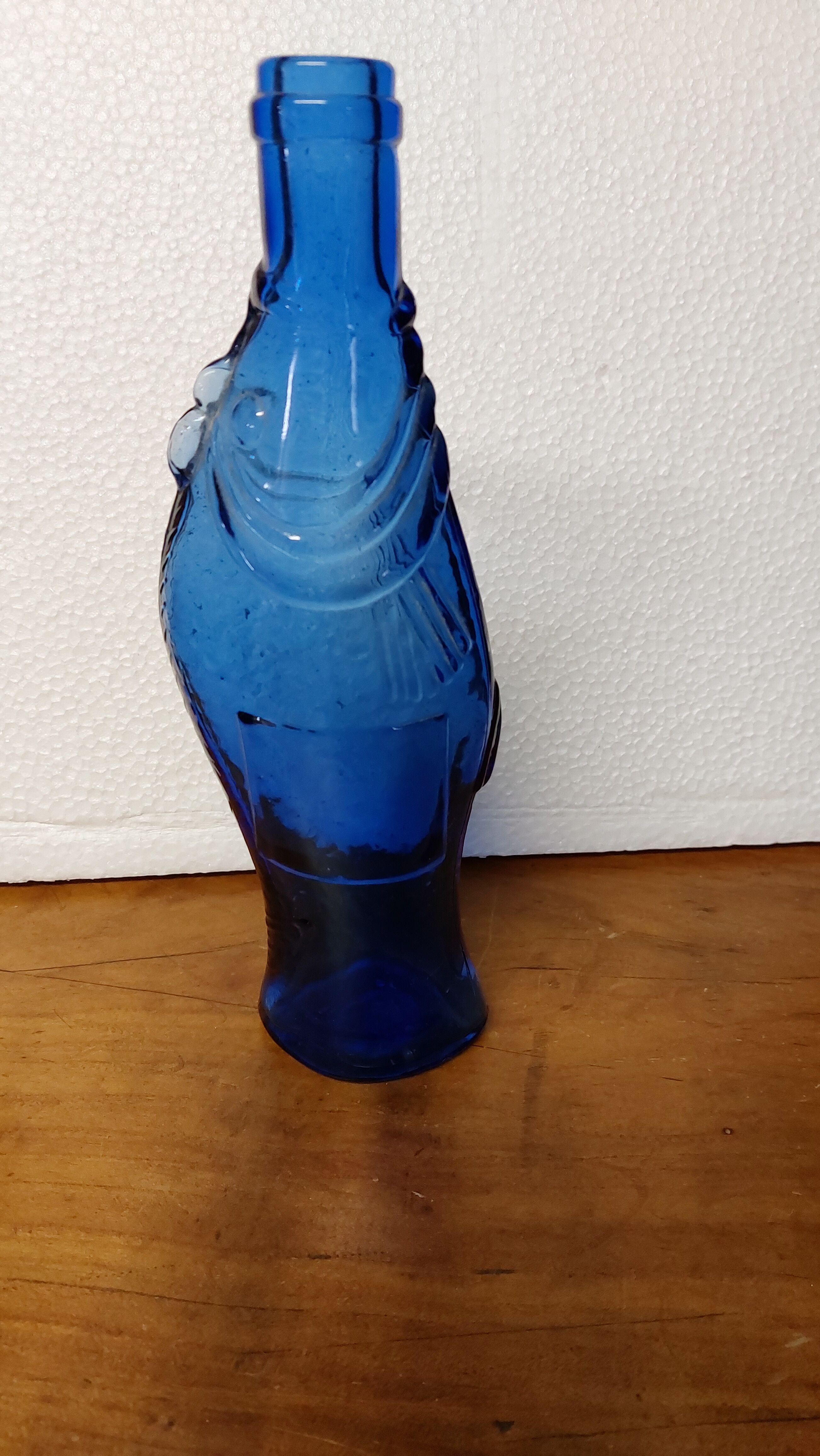 Carafe, bottle blue fish colbat