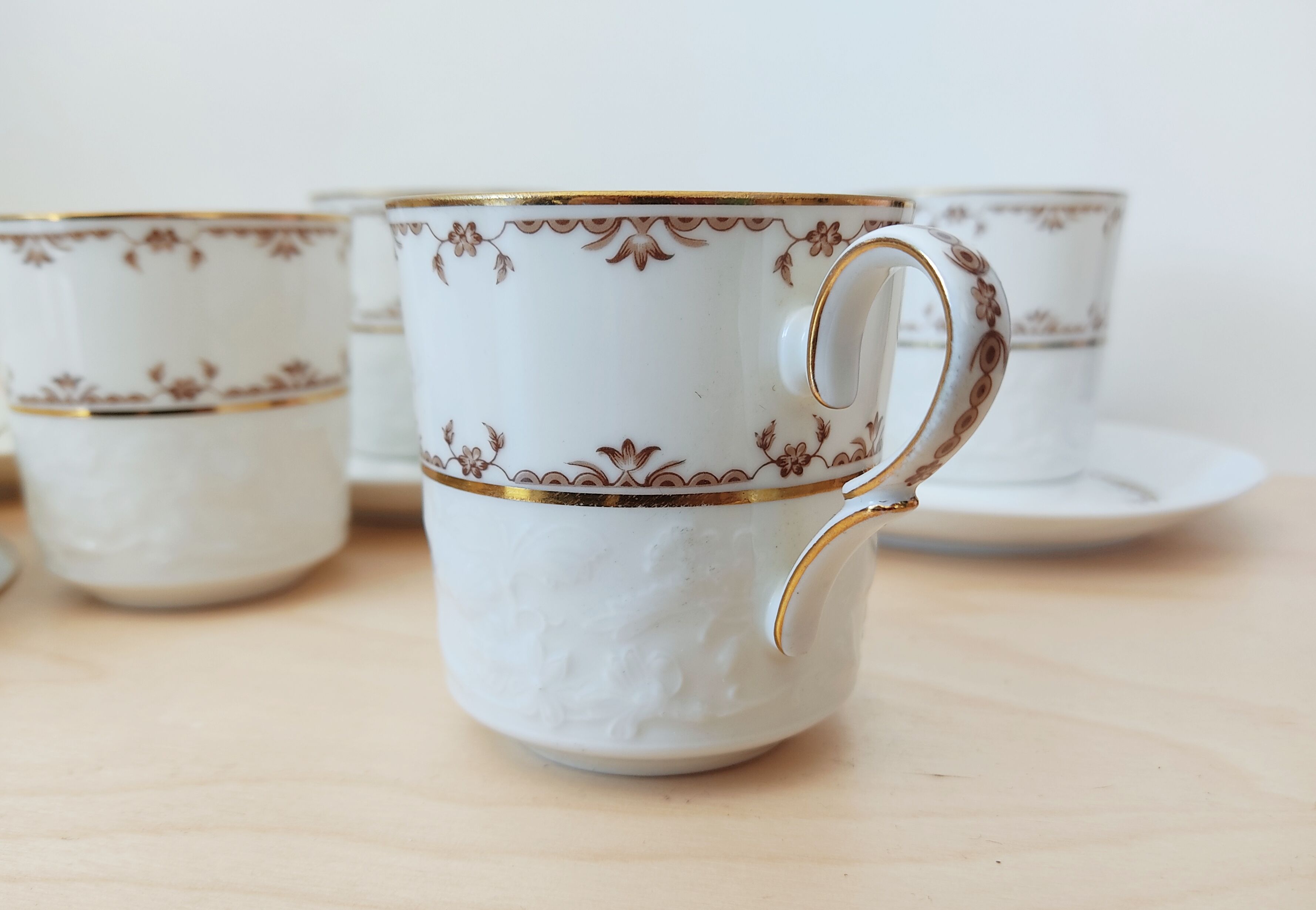 Ensemble de 6 tasses et 5 sous-tasses Bavaria
