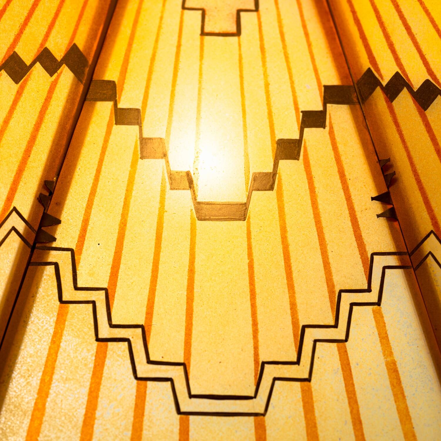 Art Deco Amsterdam school painted glass chandelier, the netherlands, 1930s