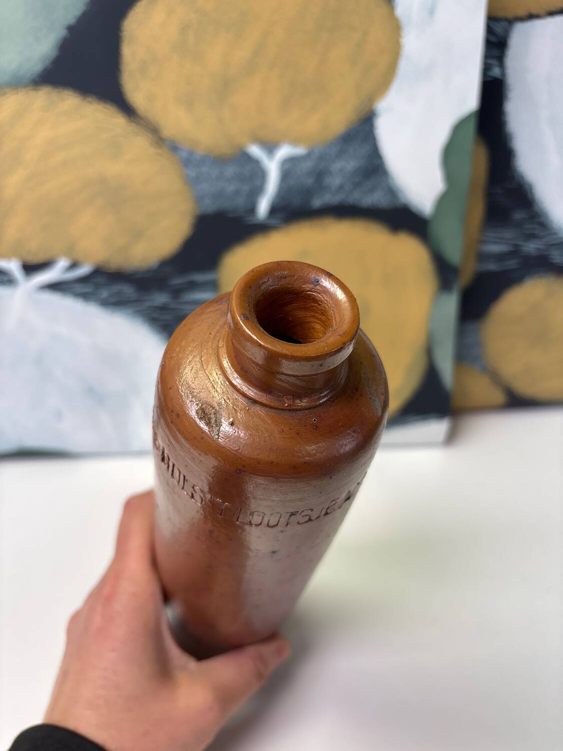 Antique stoneware bottle