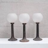 Metal and Opaque Glass Mid-Century Table Lamps (15 available)