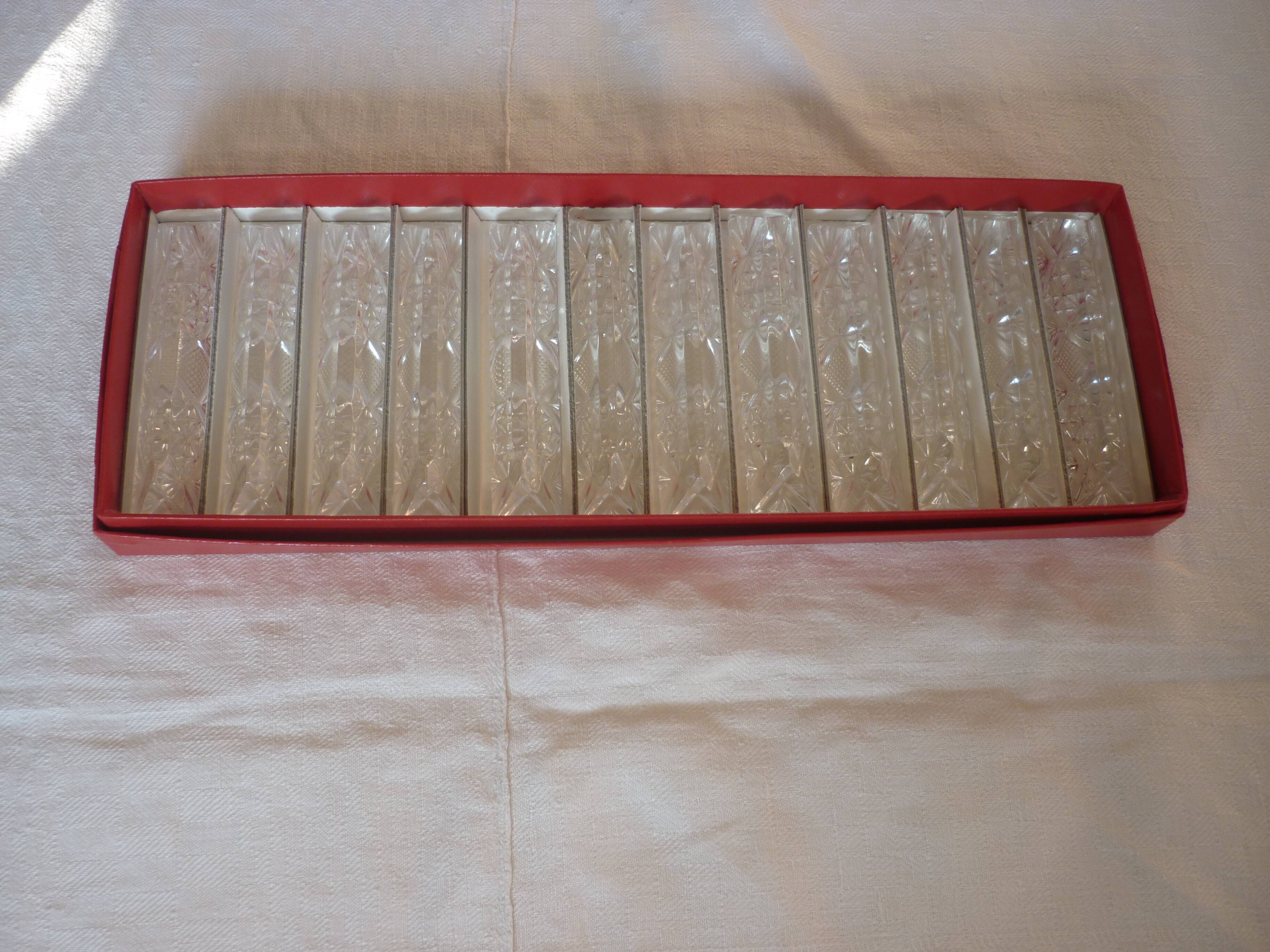 12 door cut crystal knives