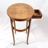 Pedestal table with vintage wooden drawer