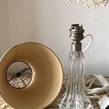 Lampe pied en cristal avec abat-jour