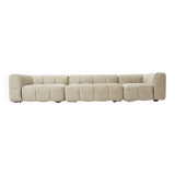 Vintage modular Arflex Strips sofa in beige velvet by Cini Boeri 1970s