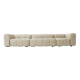 Vintage modular Arflex Strips sofa in beige velvet by Cini Boeri 1970s