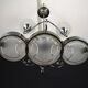 Art Deco Italian Chandelier in Nickel Brass and Frosted Glass, 1930s