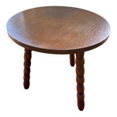 Table d'appoint tripode en bois - esprit brutaliste