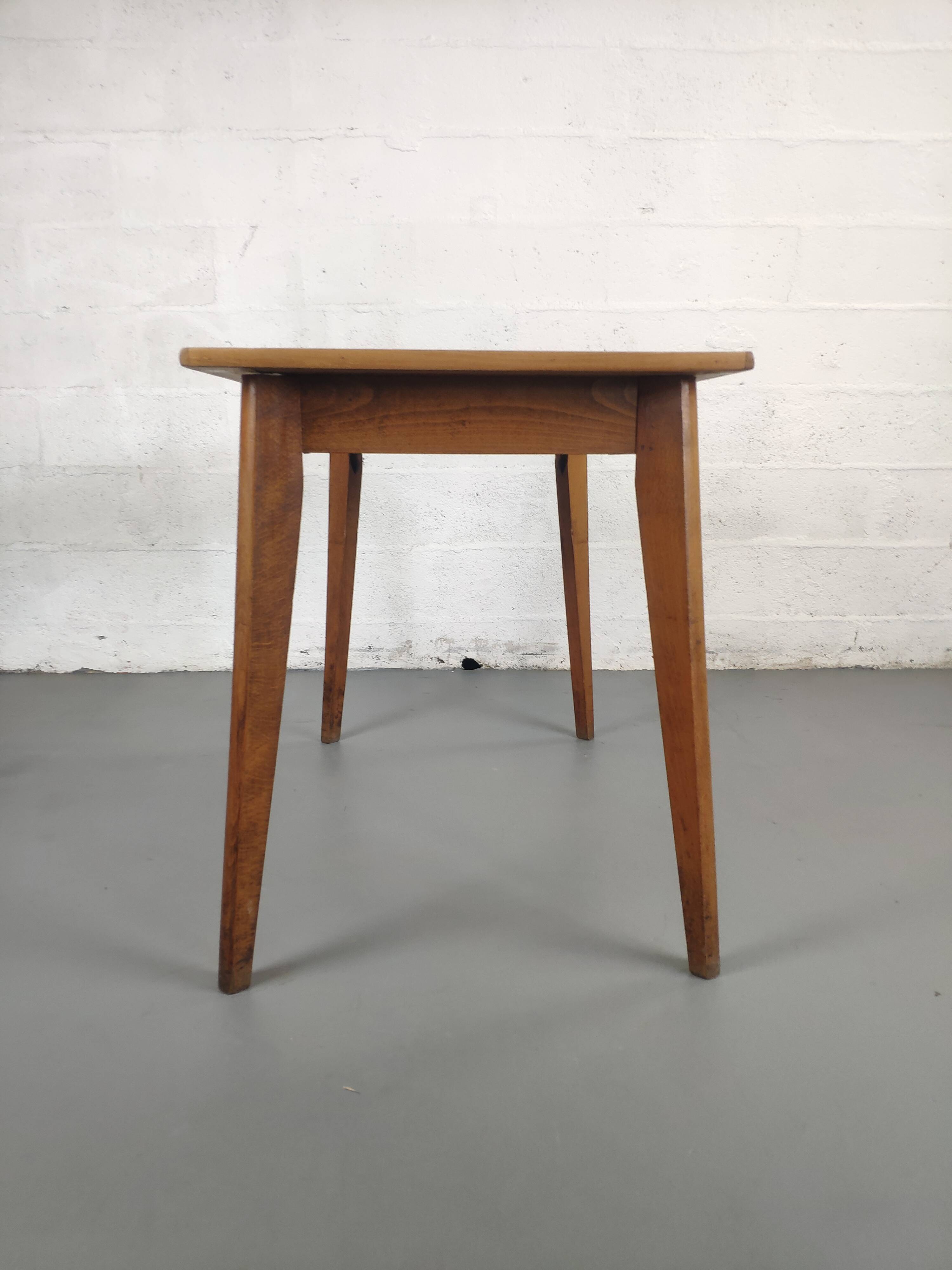 Vintage bistro table rectangular compass feet