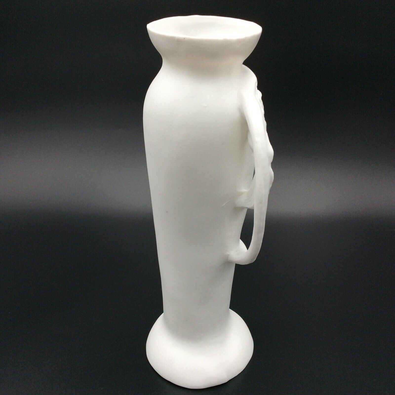 Vase in biscuit white slurry poppy flower art nouveau