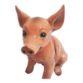 Beautiful, handcrafted porcelain figurine of a piglet, made by Capodimon.