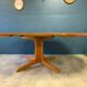 Vintage round table with extension cords