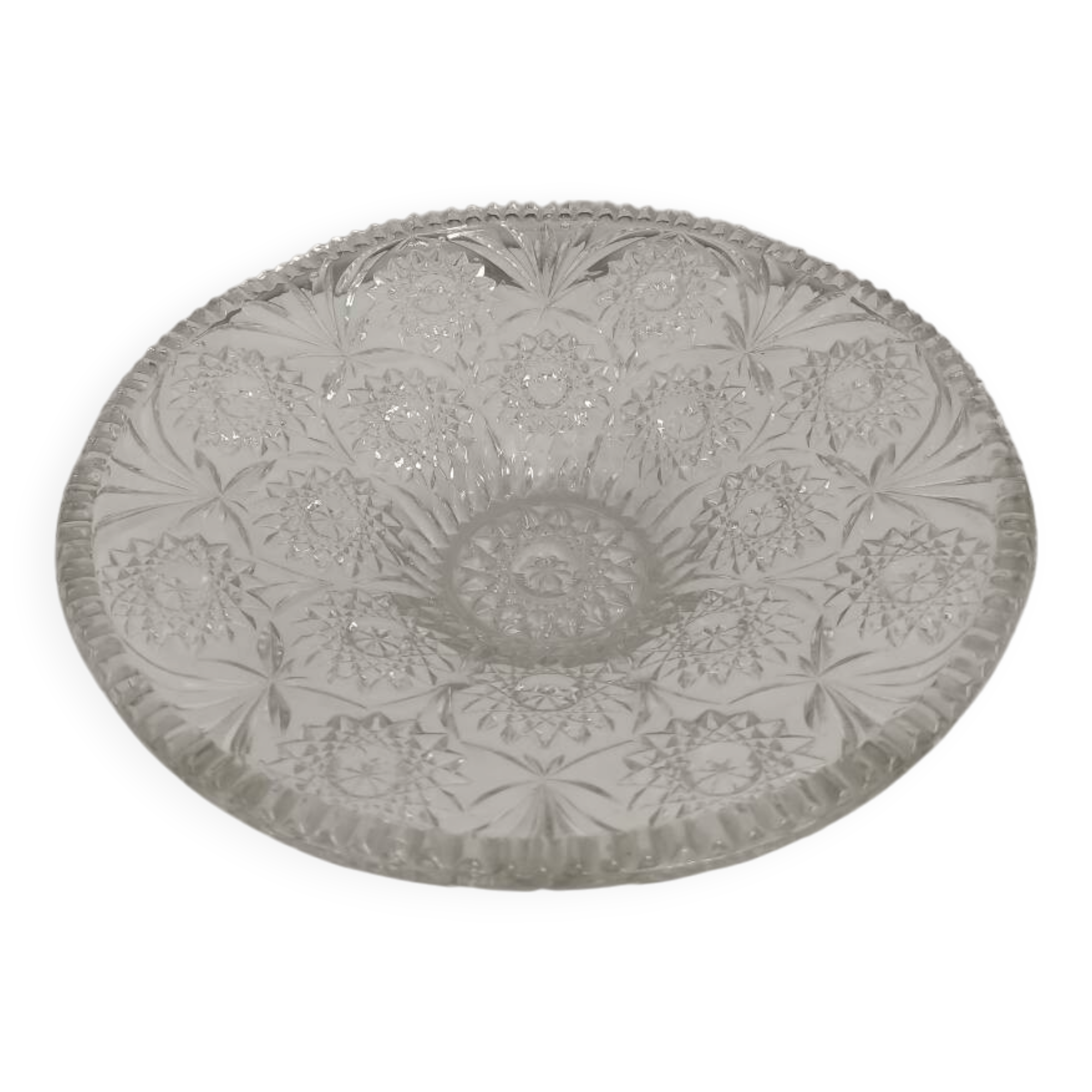 Vintage cut glass fruit bowl